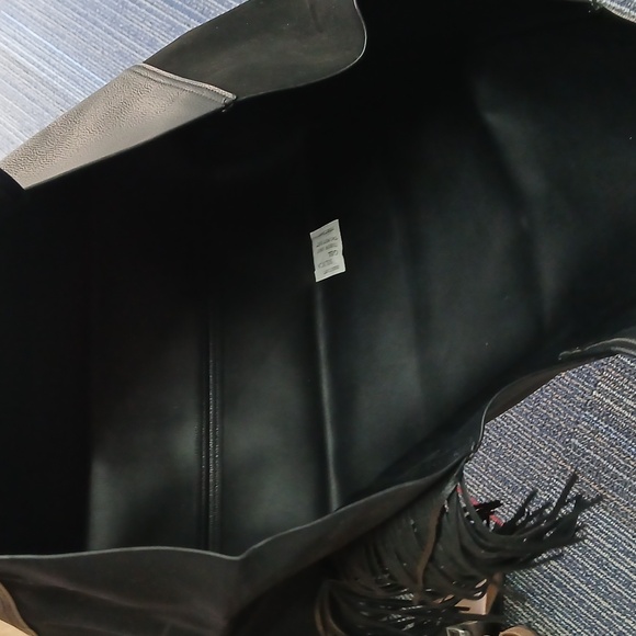 New Victoria Secret black leather fringe tote bag - Picture 9 of 10